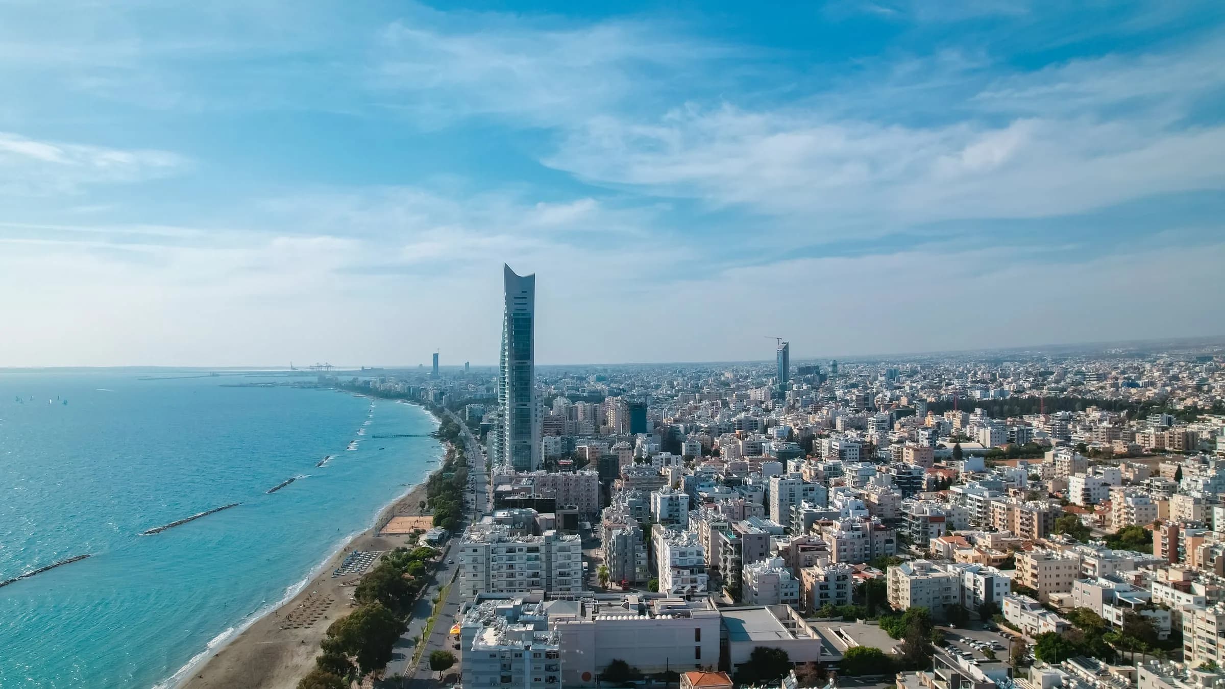Aerial view of the Limassol coastline